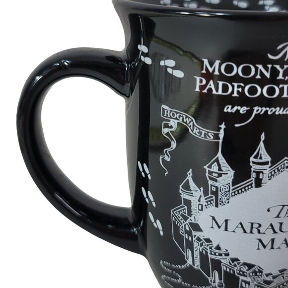 Harry Potter Hogwarts Marauder's Map Mug Black 16oz Footprints Proud To Present - Picture 5 of 11